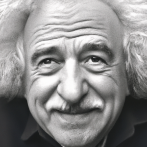 portrait foto von original Albert Einstein, freundlich, mittleres alter, 4k sw
