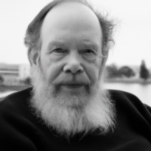 portrait foto von original Dennis Ritchie, freundlich, mittleres alter, 4k sw