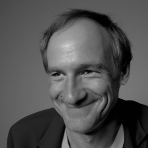 portrait foto von original Tim Berners-Lee, freundlich, mittleres alter, 4k sw